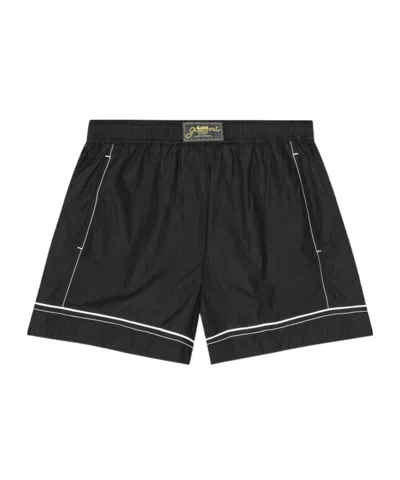 GANNI GANNI LOGO PATCH POPLIN SHORTS