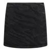 Ganni Tiger-print Denim Mini Wrap Skirt In Black