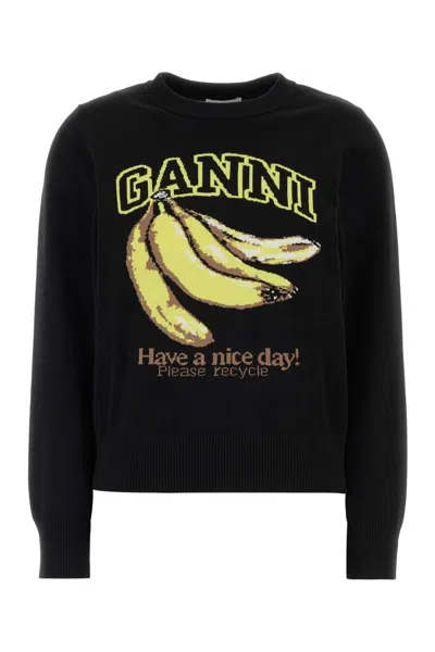 Ganni Black Cotton Sweater