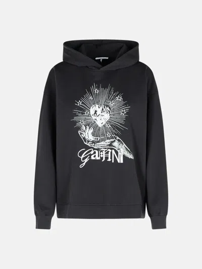 Ganni Black Cotton Sweatshirt