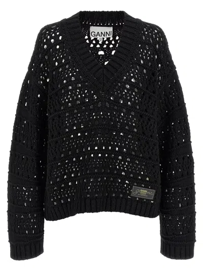 Ganni Black Cotton Women's Cardigan