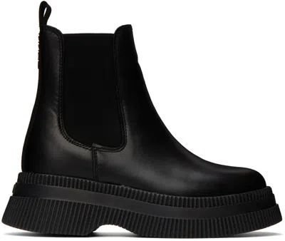 Ganni Black Creepers Chelsea Boots In 099 Black