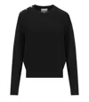 Ganni Black Crewneck Jumpers With Buttons