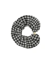 Ganni Black Crinkled Check Scrunchie