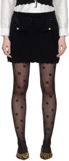 Ganni ブラック クロシェ ミニスカート In Black
