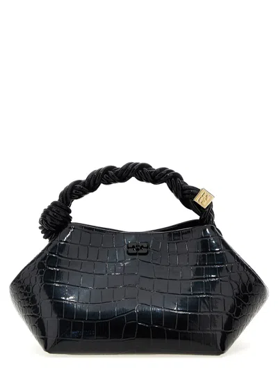 Ganni Black Croco Patent Small  Bou Handbag