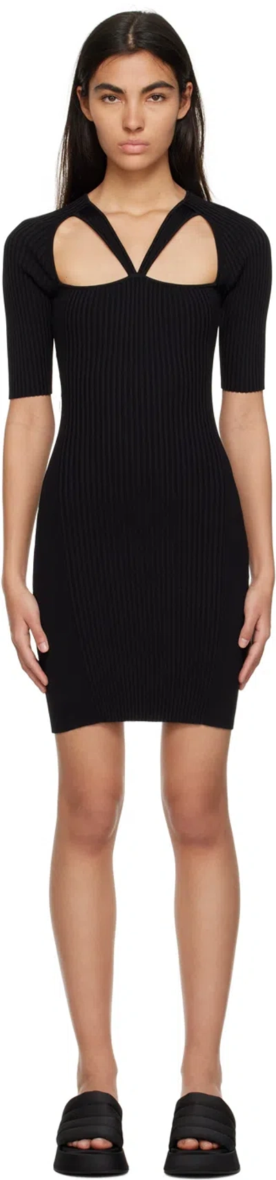 Ganni Cutout Minidress In 099 Black