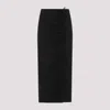 Ganni Drapey Melange Midi Skirt In Black