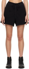 Ganni Black Drawstring Shorts In Black
