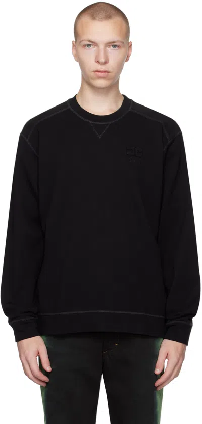 Ganni Black Dropped Shoulders Sweatshirt In Black 99