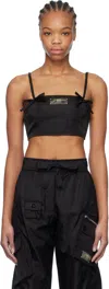 Ganni Black Duchesse Nylon Camisole In 099 Black