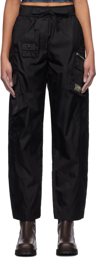 Ganni Black Duchesse Nylon Cargo Pants