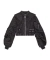 Ganni Duchesse Nylon Fitted Jacket In Black