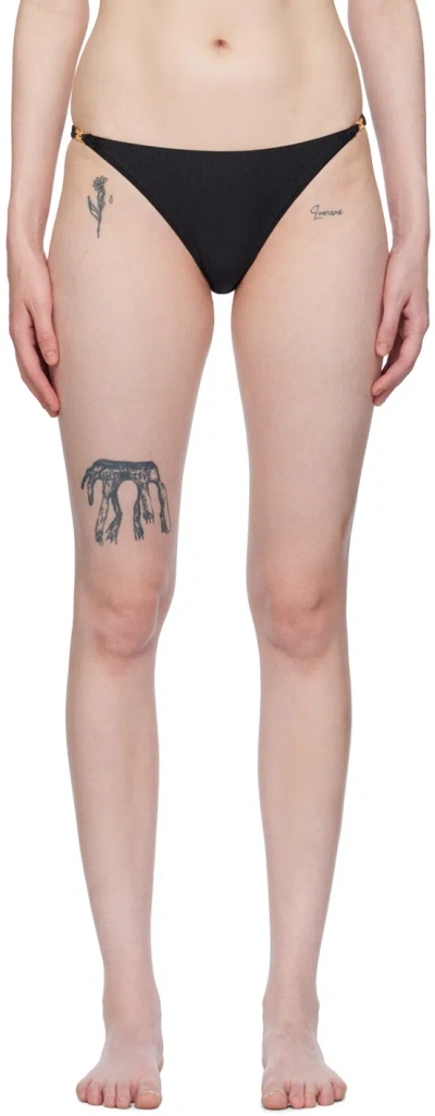 GANNI BLACK EMBLEM BIKINI BOTTOM