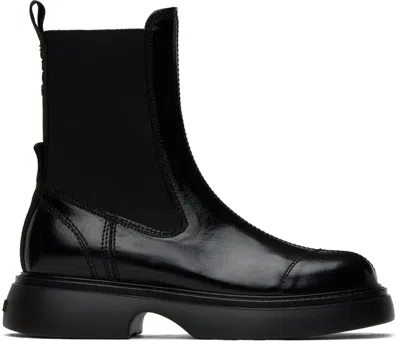 Ganni Black Everyday Mid Chelsea Boots In 004 Black/black