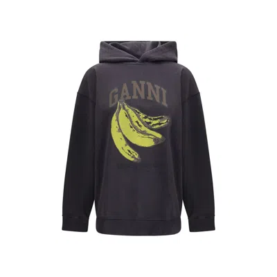 GANNI BLACK FABRIC SWEATSHIRT