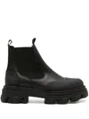Ganni Black Stitch Cleated Low Chelsea Boots