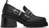 Ganni Loafers With Platform And Buckle In 099 Black