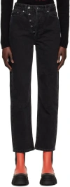 Ganni Black Figni Jeans In 006 Washed Black/bla