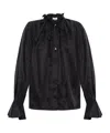 Ganni Shirt In Black Polyamide Polyester In Black