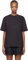 Ganni Embroidered Oversized T In 252 Phantom