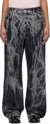 Ganni Tie-dye Jeans In 006 Washed Black