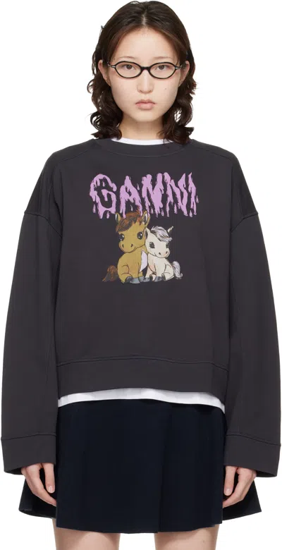 Ganni Isoli Sweatshirt In Black