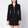 Ganni Black Jacket In Crêpe