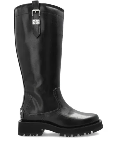 Ganni Black Leather Boots