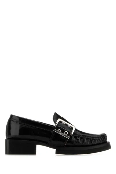 GANNI GANNI BLACK LEATHER LOAFERS