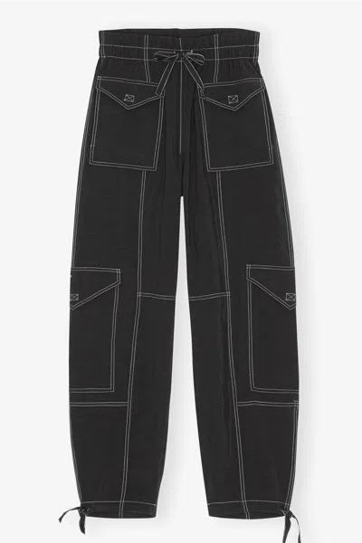 Ganni Black Light Slub Pocket Pants - Size 52 Lenzingâ¢ Ecoveroâ¢