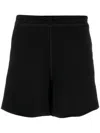 Ganni Logo Organic Cotton Shorts In Black