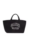 Ganni Women Recycled Cotton Xxl Tote Bag In Black