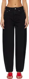 Ganni Black Loose Rigid Stary Jeans In Black