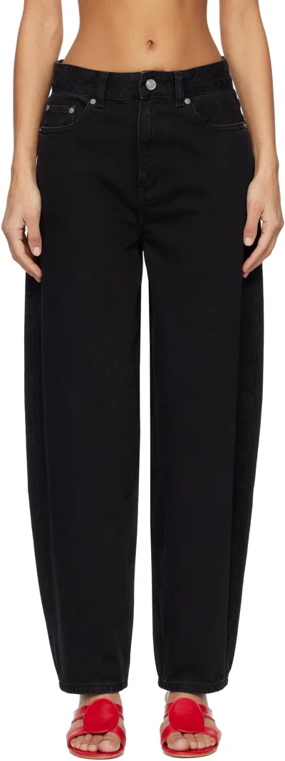 Ganni Black Loose Rigid Stary Jeans