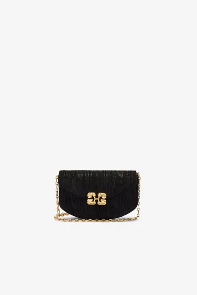 Ganni Black Lulu Wallet On Chain