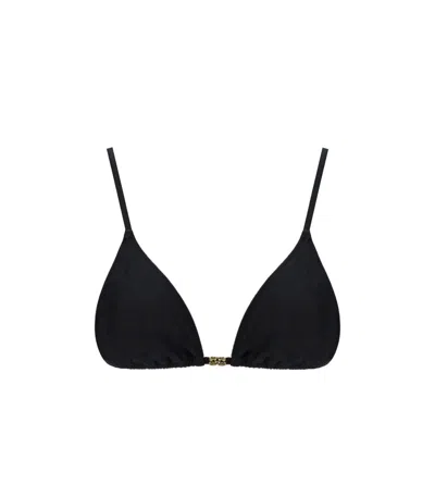 Ganni Black Lurex Bikini Top