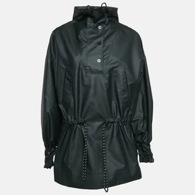Pre-owned Ganni Black Matte Nylon Windbreaker Jacket S