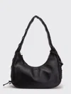 Ganni Black Medium Laces Hobo Bag In Black