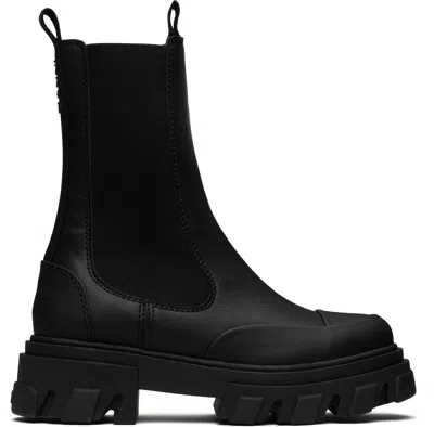 Ganni Black Mid Chelsea Boots