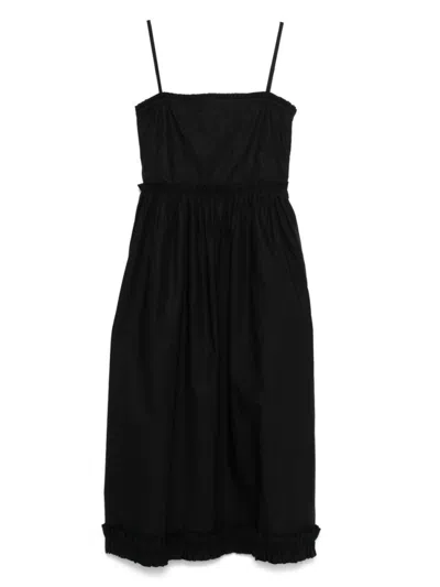 Ganni Black Midi Dress With Laces