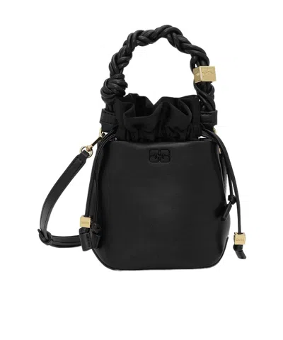 Ganni Mini Bou Bucket Bag In Black