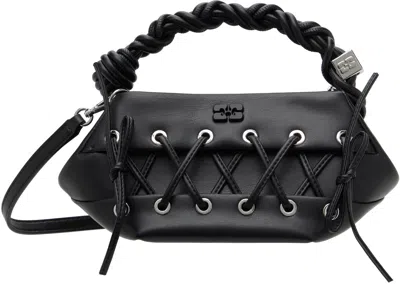 GANNI BLACK MINI LACE-UP BOU BAG