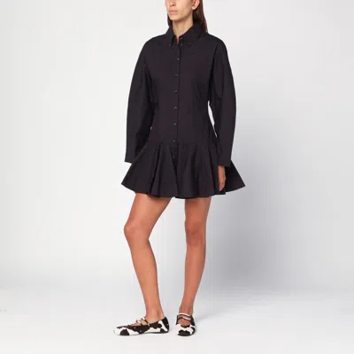 GANNI GANNI BLACK MINI SHIRT DRESS