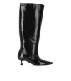 Ganni Black Eyelets Slouchy High Shaft Tall Boots