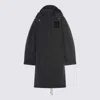 Ganni Black Nylon Down Jacket In Animal Print
