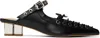 Ganni Womens Black Eyelets Lace-up Faux-leather Mules Eur 39 / 6 Uk In 099 Black