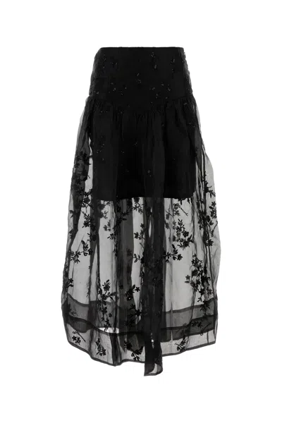 Ganni Black Organza Skirt
