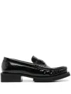 Ganni Black Patent Leather Loafers In Black