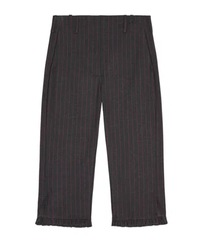 Ganni Pinstriped Trousers - Women's - Fabric In Black